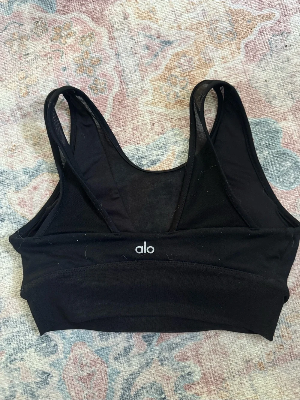 Women’s Black Seamless V-Neck mesh athleisure and Lounge Bralette